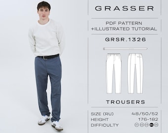 Herren Hose Schnittmuster N 1326 | Größen 48 / 50 / 52 (RU)