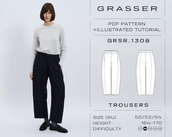 Baggy Trousers Sewing Pattern PDF | Sizes 50 / 52 / 54 (RU) | Grasser Pattern No. 1308