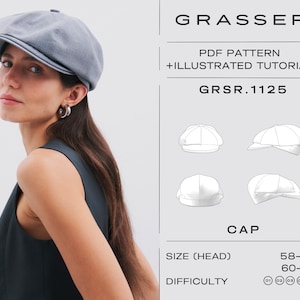 以下が含まれることがあります： グレーのキャップのPDFパターンとイラスト付きチュートリアル。パターンは、サイズが58〜60インチまたは60〜62インチのキャップ用です。難易度レベルは5段階中4と評価されています。