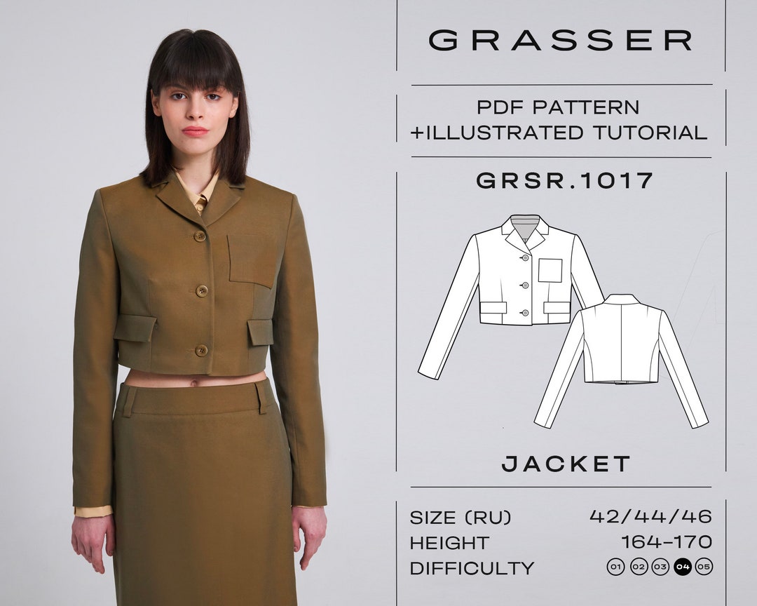 Suit Jacket Sewing Pattern for Women Sizes 42 / 44 / 46 RU Model No