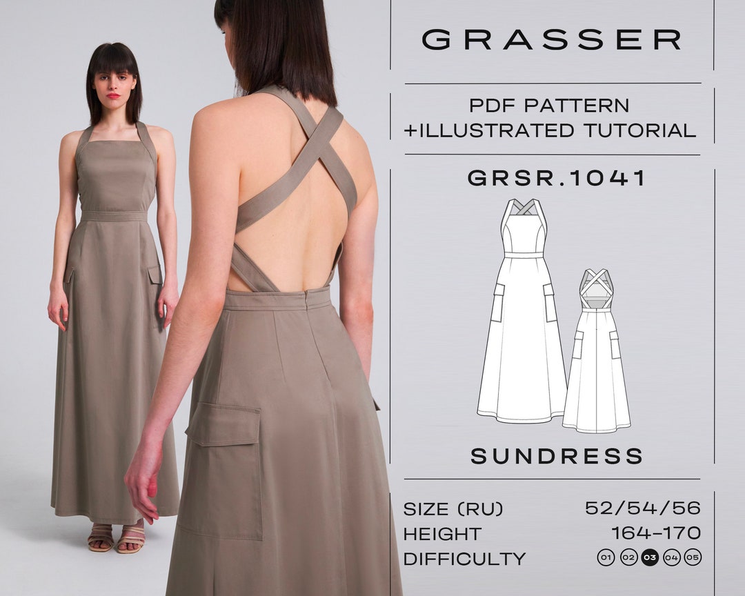 Cartamodello prendisole con tutorial taglie 52 54 56 (RU