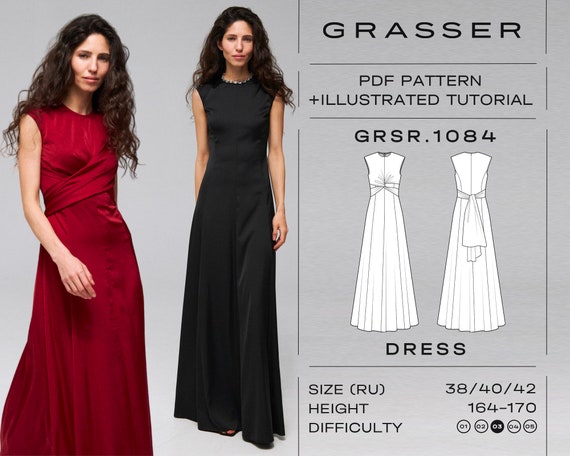 セット販売 Women's Dress Patterns Dress Pdf Sewing Pattern for Women | Sizes 38 / 40 / 42 (RU