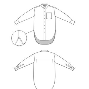 Cartamodello per camicia oversize con tutorial / taglie 42 / 44 / 46 (RU) / modello n.1014 immagine 2
