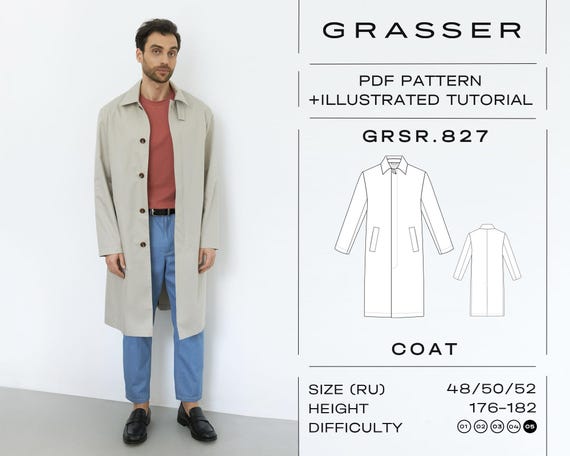 Mackintosh Coat Sewing Pattern PDF | Sizes 48 / 50 / 52 (RU