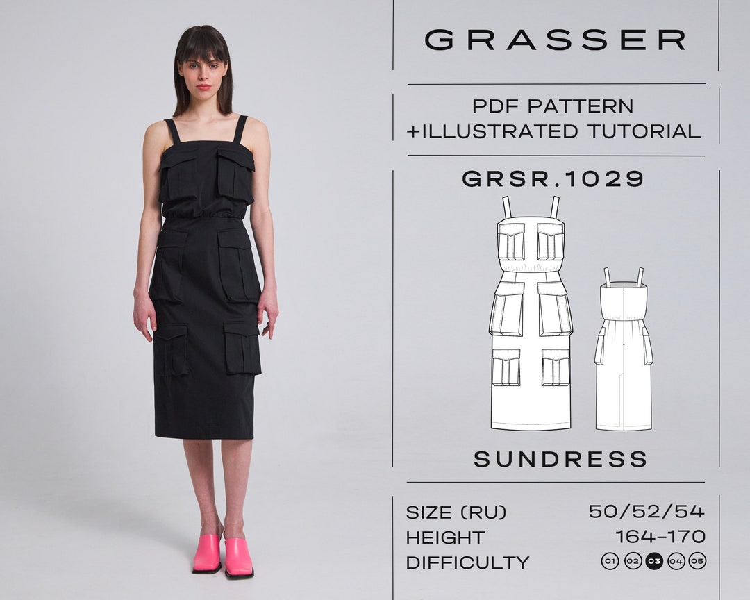 Cartamodello prendisole con tutorial taglie 50 52 54 (RU