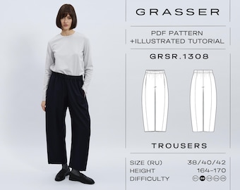 Baggy Trousers Sewing Pattern PDF | Sizes 38 / 40 / 42 (RU) | Grasser Pattern No. 1308