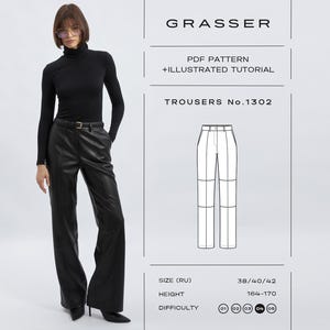 Leather Trousers Sewing Pattern PDF Sizes 38 / 40 / 42 (RU) | Grasser Pattern No. 1302