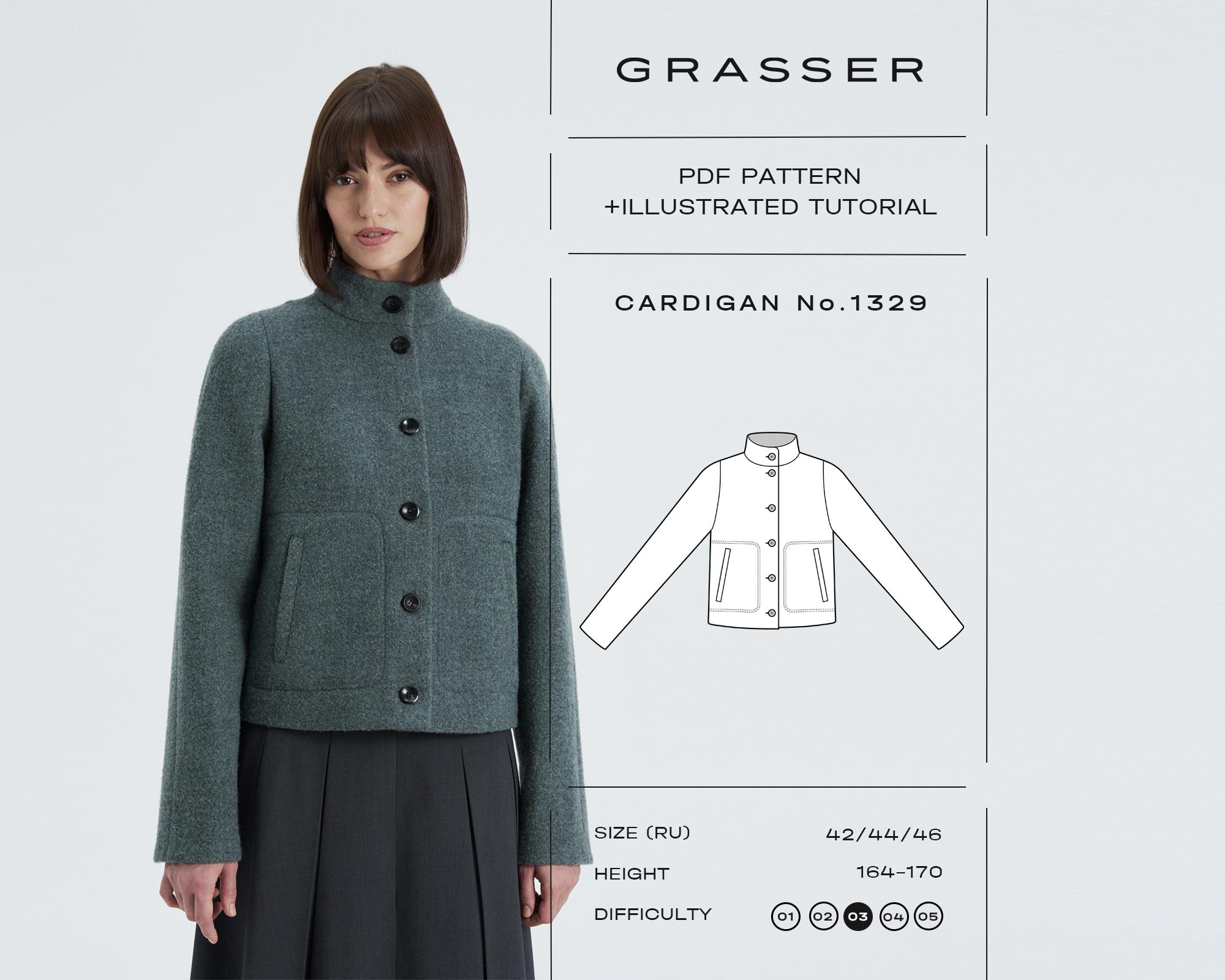 Boxy Cropped Jacket Sewing Pattern PDF | Sizes 42 / 44 / 46 (RU ...