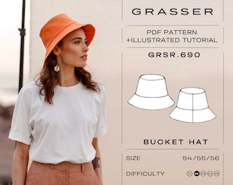 Bucket hat digital sewing pattern sizes 54 / 55 / 56 | model No. 690