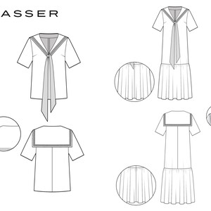 Sailor Dress Sewing Pattern PDF | Nautical Shirt Digital Pattern ...