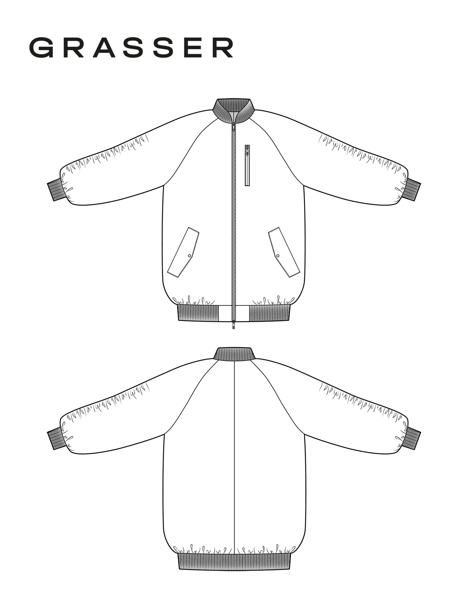 Bomber Jacket Pdf Sewing Pattern for Women Sizes 46 / 48 / 50 Etsy