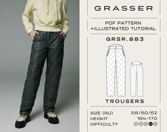 Insulated Trousers Sewing Pattern PDF | Sizes 58 / 60 / 62 (RU) | Grasser Pattern No. 883
