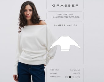 Dolman Sleeve Jumper Sewing Pattern No. 1101 | Beginner Friendly | sizes 42 / 44 / 46 (RU)