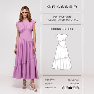 Tiered Maxi Dress Sewing Pattern No 937 | Sizes 38 / 40 / 42 (RU)