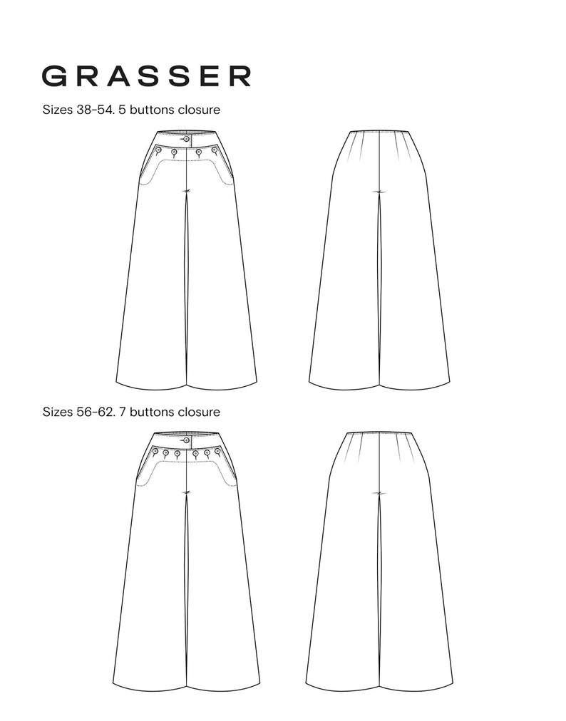 Palazzo Trousers Pdf Sewing Pattern for Women Sizes 38 / 40 / Etsy UK