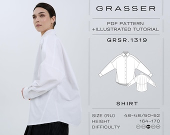 Shirt Sewing Pattern PDF | Sizes 46–48 / 50–52 (RU) | Grasser Pattern No. 1319