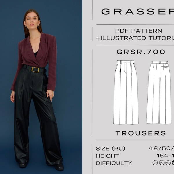 Trousers digital sewing pattern No. 700 sizes 48 / 50 / 52 (RU)