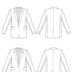Suit Jacket Pdf Sewing Pattern for Women With Tutorial Sizes 38 / 40 ...
