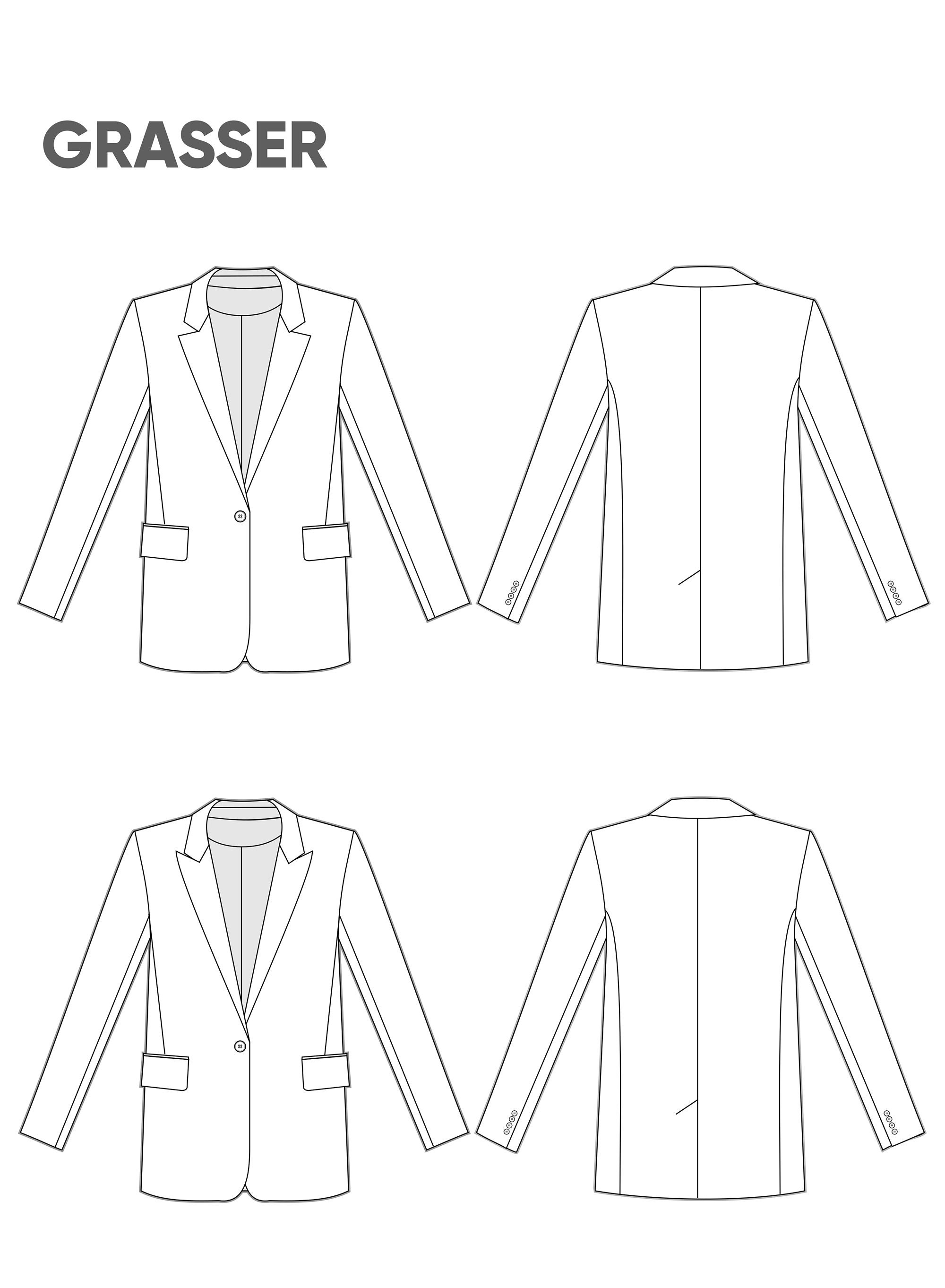 Suit Jacket Pdf Sewing Pattern for Women With Tutorial Sizes Etsy Canada