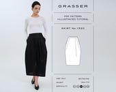 Tulip Midi Skirt Sewing Pattern PDF | Sizes 50 / 52 / 54 (RU) | Grasser Pattern No. 1320