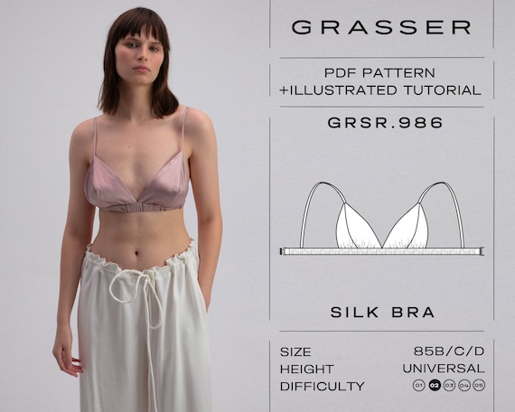 Silk Bra Pdf Sewing Pattern Sizes 85B / 85C / 85D Model No.986 -  Canada