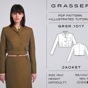 Suit jacket sewing pattern for women | sizes 38 / 40 / 42 (RU) | model No. 1017