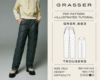 Insulated trousers pdf sewing pattern sizes 38 / 40 / 42 (RU) | model No. 883