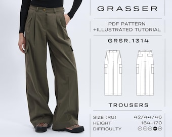 Cargo Trousers Sewing Pattern PDF | Sizes 42 / 44 / 46 (RU) | Grasser Pattern No. 1314