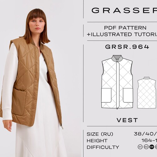 Leather Jacket Pdf Sewing Pattern for Women Sizes 42 / 44 / Etsy