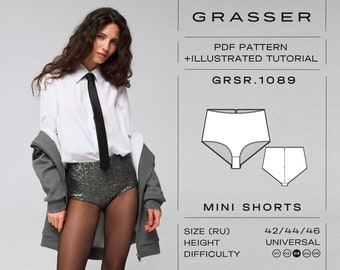 Patron de couture pdf Glam shorts pour femmes tailles 42 / 44 / 46 (RU) | modèle n° 1089