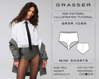 Sequin Panties Shorts Sewing Pattern PDF sizes 42 / 44 / 46 (RU) | model No. 1089