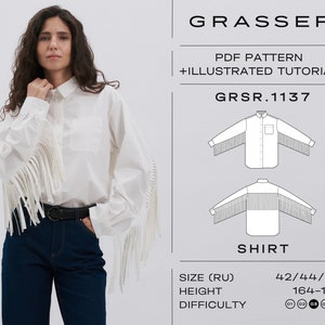 Fringe shirt pdf sewing pattern for women | sizes 42 / 44 / 46 (RU) | model No. 1137