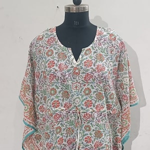 Boho Chic Cotton Kaftan: Elegant Beach Cover-up for Women and Girls&quot;