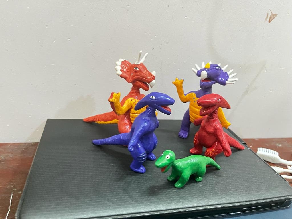 The Pee Wee Herman Show dinosaur Family Clay Art Etsy