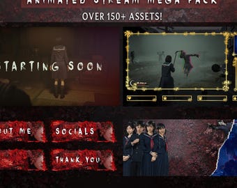 Silent Hill f Animated Stream MEGA PACK - Over 150+ Assets! Customizable! Twitch/Kick/YouTube Scenes, Overlay, Panels, Borders... Horror!