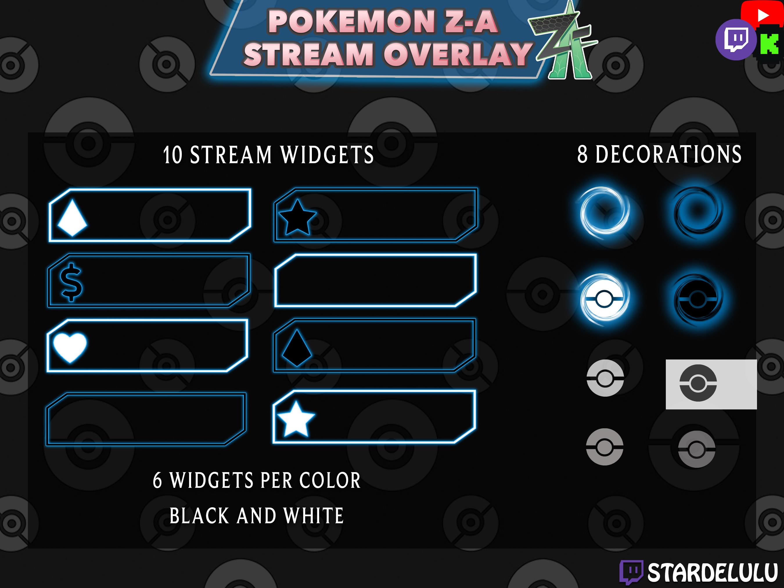Pokémon Legends Z-A Customizable DIY Stream Overlay - Twitch/kick