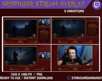 Griffoendor Thema Stream Overlay - Hogwarts Legacy - Harry P Layout - Twitch / Youtube / Mixer