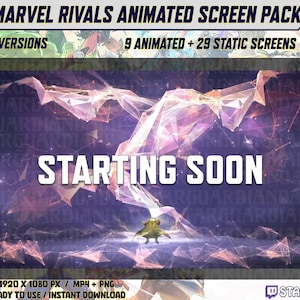 Marvel Rivals - Theme - Twitch Animated Stream Screen Pack - Starting Soon / Be Right Back / Ending Soon / Offline / Animated Scene