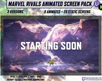 Marvel Rivals - Theme - Twitch-geanimeerd streamschermpakket - binnenkort van start / zo terug / binnenkort eindigt / offline / geanimeerde scène