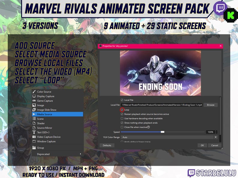 Marvel Rivals Sreen Menu Marvel Rivals - Theme - Twitch Animated Stream Screen Pack - Starting ...