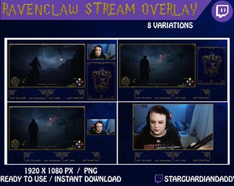 Ravenclaw Themed Stream Overlay - Hogwarts Legacy - Harry P Layout - Twitch / Youtube / Mixer