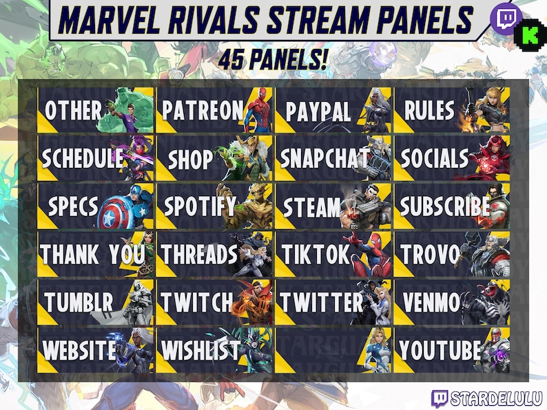 Marvel Rivals Stream Panels - Twitch - Kick - Panel - Stream ...