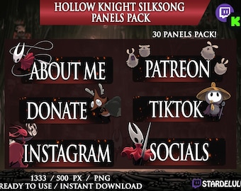 Hollow Knight: Silksong Stream Panel Pack! Panels for Kick / Twitch / YouTube - Streaming - Overlay