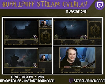 Huffelpuf Thema Stream Overlay - Hogwarts Legacy - Harry P Layout - Twitch / Youtube / Mixer