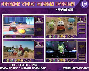 Pokemon Violet Theme - Twitch / Youtube Overlay  - Stream Overlay / Layout