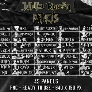 Jujutsu Kaisen Stream Panels - 45 Panels! - Dark Cursed Anime Theme - Twitch - Kick - Panel - Stream - Streaming - Overlay