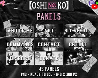Oshi No Ko Stream Panels - 45 Panels! - Dark Cursed Anime Theme - Twitch - Kick - Panel - Stream - Streaming - Overlay - Your Favorite Idol