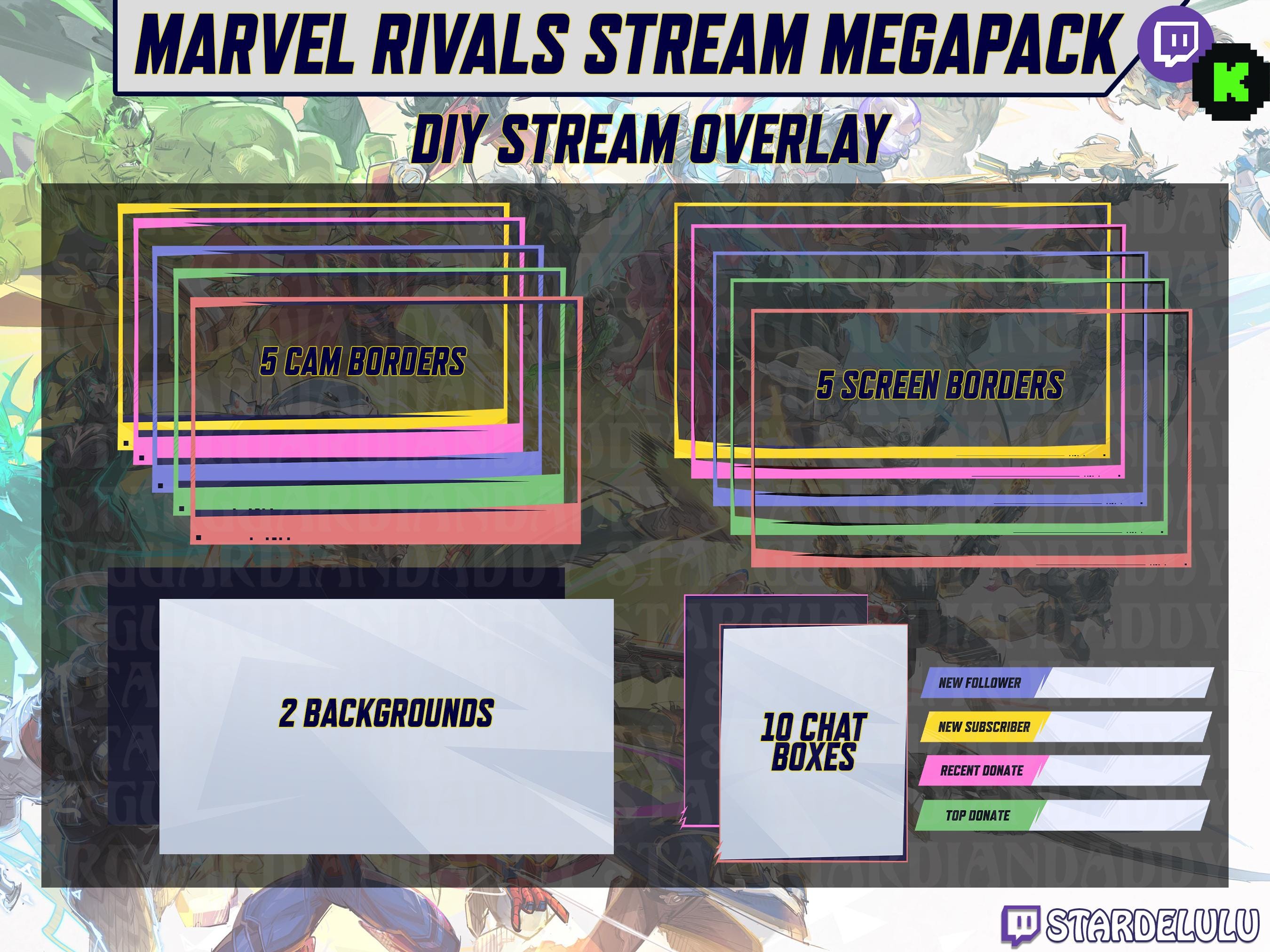 Keybow Rivals Animation Marvel Rivals Stream Pack - Over 200+ Assets! Animated Twitch/kick ...