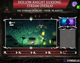 Hollow Knight: Silksong Stream-overlays - Aanpasbare DIY - Twitch/Kick/Youtube - Camerarand - Schermrand - Chatbox - Widgets