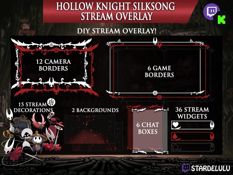 Hollow Knight: Silksong Stream Overlays - Customizable DIY - Twitch ...